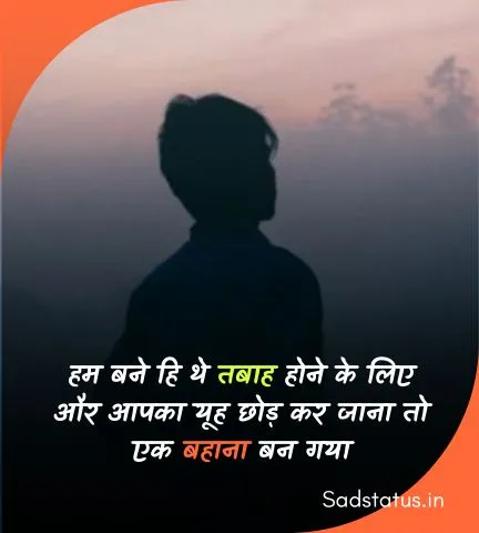 हम बने हि थे तबाह होने के लिए शायरी